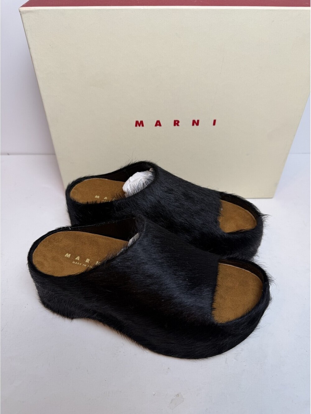 Marni Fussbett Sandal Sandals Black Womens Size 7/37 New